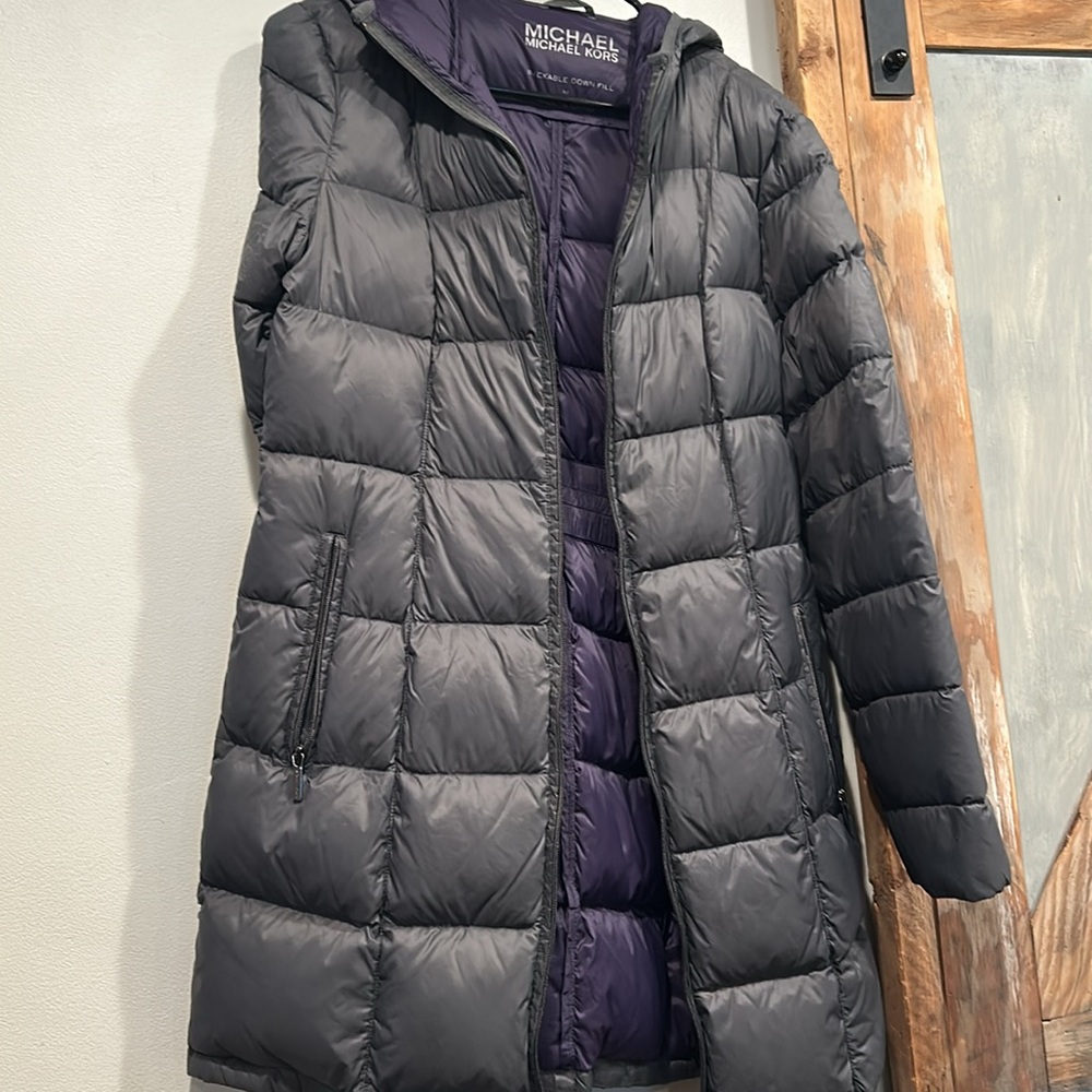 MICHAEL Michael Kors Black Quilted Hooded Down Coat